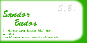 sandor budos business card